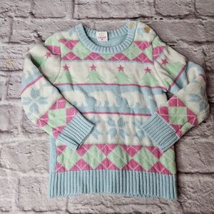 Holiday time girls christmas winter sweater 4t polar bear christmas tree 🎄